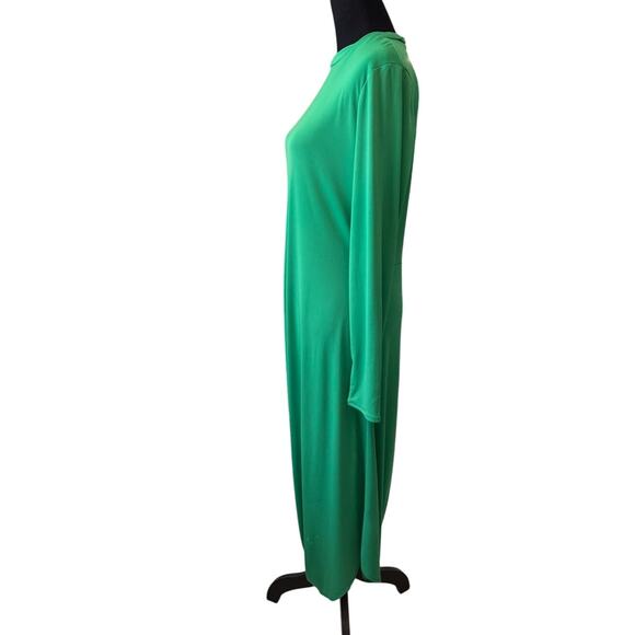 NWT ZARA Women's Green Long Sleeve Flowy Draped Dress Size L - Picture 5 of 10